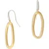 Marco Bicego Jaipur Oval Link Diamond Hook Earrings In Gold