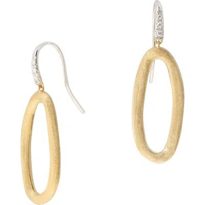 Marco Bicego Jaipur Oval Link Diamond Hook Earrings In Gold