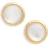 Marco Bicego Jaipur Semiprecious Stone Stud Earrings In Yellow Gold/white Mop