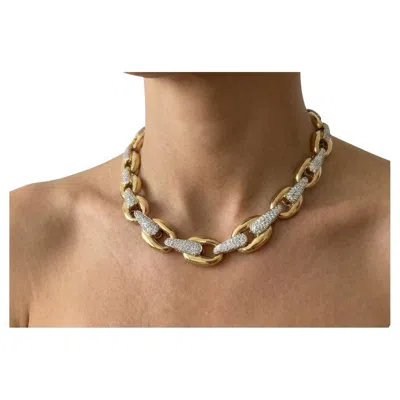 Pre-owned Marco Bicego Lucia 13 Carat Diamond Necklace In 18k Yellow And White Gold