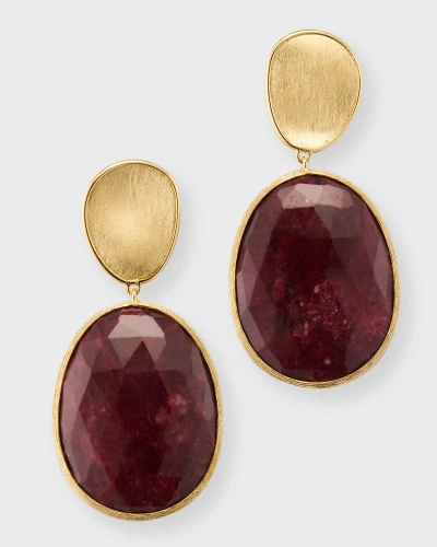 Marco Bicego Lunaria 18k Yellow Gold Double Drop Earrings With Thulite In 05 Yellow Gold