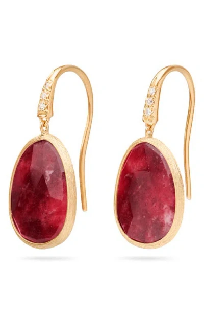 Marco Bicego Lunaria Charoite & Diamond Drop Earrings