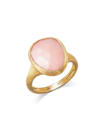 Marco Bicego Lunaria Color 18k Yellow Gold Pink Opal Ring In Burgundy