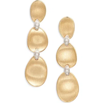Marco Bicego Lunaria Diamond Triple Drop Earrings In Multi