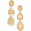 Marco Bicego Lunaria Diamond Triple Drop Earrings In Gold