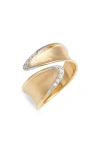 Marco Bicego Lunaria Twist Diamond Bypass Ring In Gold
