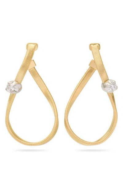 Marco Bicego Marrakech Diamond Coil Hoop Earrings In Gold