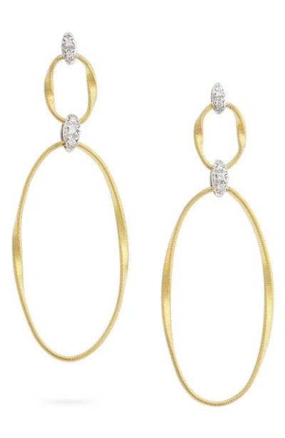 Marco Bicego Marrakech Diamond Double Hoop Earrings In Gold