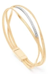 Marco Bicego Marrakech Diamond Layered Bangle In 18k Yellow Gold