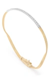 Marco Bicego 18k White & Yellow Gold Marrakech Diamond Twist Bangle Bracelet In 18k Yellow Gold