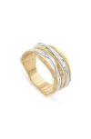Marco Bicego Marrakech Diamond Stack Ring In 18k Yellow Gold