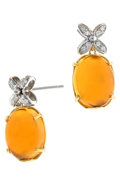 Marco Bicego Marrakech Onde 18k Gold & Yellow Quartz Earrings In Multi