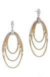 Marco Bicego Marrakech Onde 18k Yellow Gold & Diamond Concentric Earrings In White Gold/yellow God
