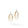 Marco Bicego 18k Yellow Gold Onde Triple Loop Post Ear In Yellow
