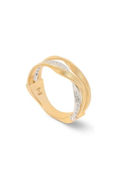 Marco Bicego Marrakech Stacked Pavé Diamond Ring In Yellow Gold
