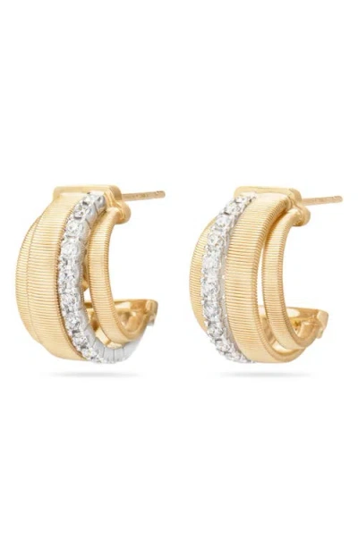 MARCO BICEGO MARCO BICEGO MASAI 18K GOLD COIL & DIAMOND HOOP EARRINGS
