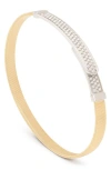 Marco Bicego 18k Yellow & White Gold Masai Diamond Pave Coil Thin Bangle Bracelet In 18k Yellow Gold