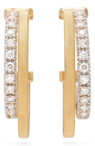 Marco Bicego 18k Yellow & White Gold Masai Diamond Double Hoop Earrings In 18k Yellow Gold