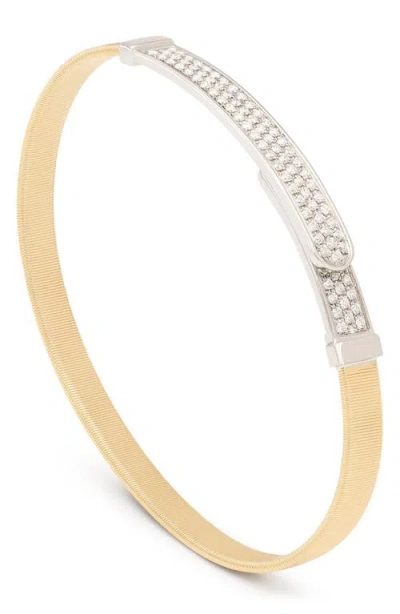 Marco Bicego Masai Pavé Diamond Thin Bangle In Gold