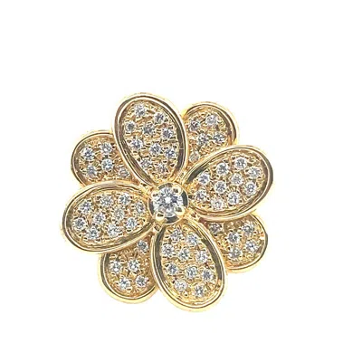 Pre-owned Marco Bicego Modern Gold Signed  Petali 0.62 Carat Natural Diamond Flower Ring In Multi