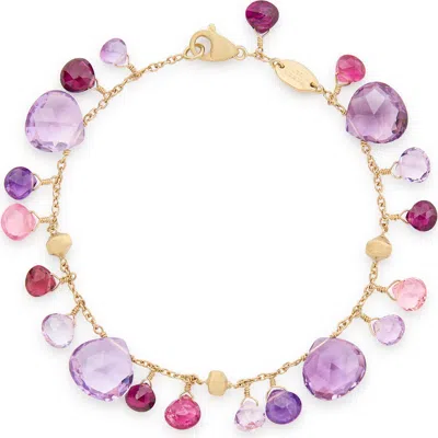Marco Bicego Paradise 18k Gold Semiprecious Stone Charm Bracelet In Purple