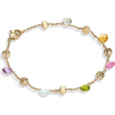 Marco Bicego Paradise 18k Yellow Gold Mixed Semiprecious Stones Single Strand Bracelet In 18k Yellow Gold