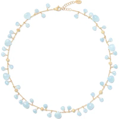 Marco Bicego Paradise Aquamarine Necklace In 18k Yellow Gold