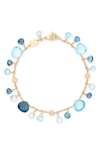 Marco Bicego 18k Yellow Gold Paradise Topaz Swiss Blue & London Blue Topaz Dangle Bracelet