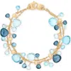 Marco Bicego 18k Yellow Gold Paradise Topaz London Blue & Swiss Blue Double Strand Bracelet In 18k Yellow Gold