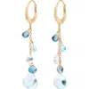 Marco Bicego 18k Yellow Gold Paradise Topaz London Blue Topaz, Swiss Blue Topaz & Diamond Leverback Drop Earrings In 18k Yellow Gold