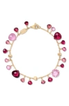 Marco Bicego 18k Yellow Gold Paradise Pink Tourmaline Single Strand Bracelet In 18k Yellow Gold/pink