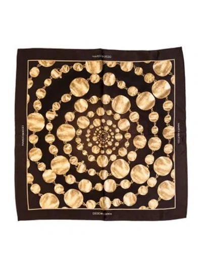 Pre-owned Marco Bicego Silk Patterned Bandana In Brown/neutrals