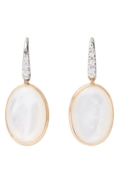 Marco Bicego 18k Two Tone Gold Siviglia Diamond & Mother Of Pearl Drop Earrings - 150th Anniversary Exclusive In 18k Yellow Gold