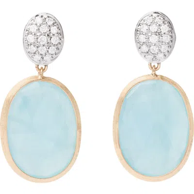 Marco Bicego Women's Siviglia 18k Yellow Gold, Aquamarine & 0.2 Tcw Diamond Drop Earrings In Blue