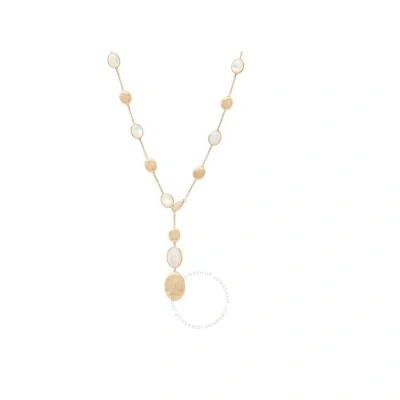 Marco Bicego Siviglia Collection 18k Yellow Gold And Mother Of Pearl Lariat Necklace With Adjustable