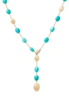 Marco Bicego Women's Siviglia 18k Yellow Gold, Turquoise & 0.10 Tcw Diamond Lariat Necklace In 18k Yellow Gold