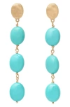 Marco Bicego Siviglia Turquoise Drop Earrings In 18k Yellow Gold