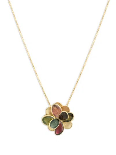 Marco Bicego Tourmaline Flower Necklace In Gold