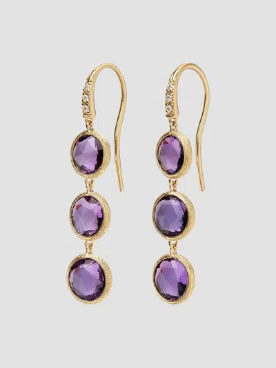 Marco Bicego Women's Jaipur Color 18k Yellow Gold, Amethyst & 0.03 Tcw Diamond Drop Earrings