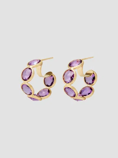 Marco Bicego Women's Jaipur Color 18k Yellow Gold & Amethyst Hoop Earrings