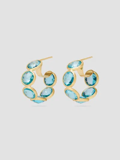 Marco Bicego Women's Jaipur Color 18k Yellow Gold & Blue Topaz Hoop Earrings