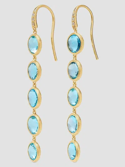 Marco Bicego Women's Jaipur Color 18k Yellow Gold, Blue Topaz & 0.03 Tcw Diamond Five-drop Earrings