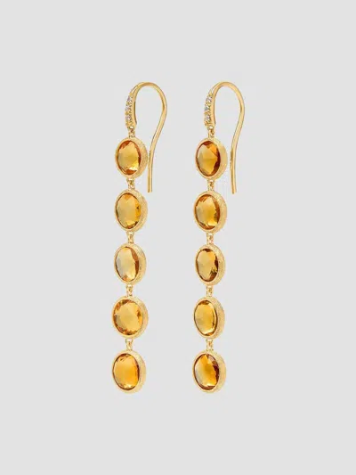 Marco Bicego Women's Jaipur Color 18k Yellow Gold, Citrine & 0.03 Tcw Diamond Drop Earrings
