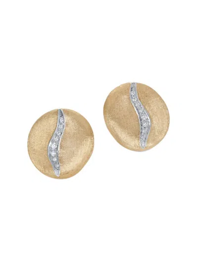 Marco Bicego Women's Jaipur Two-tone 18k Gold & Diamond Small Button Stud Earrings