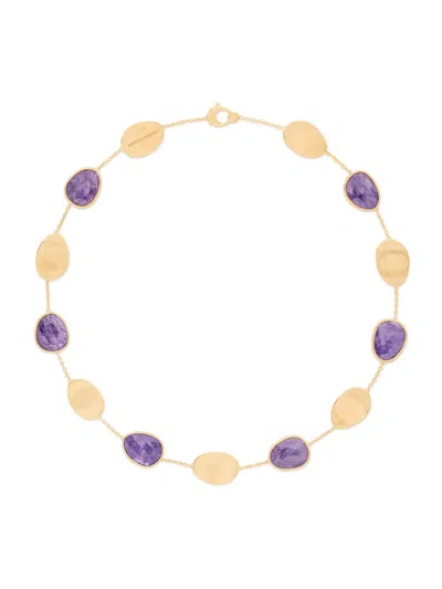Marco Bicego Women's Lunaria 18k Yellow Gold & White Mother-of-pearl Necklace In Purple