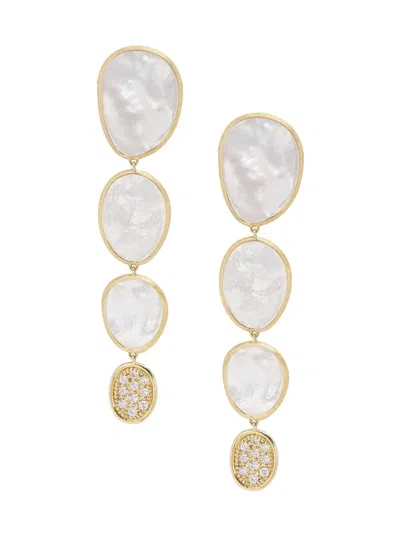 Marco Bicego Women's Lunaria 18k Yellow Gold, Mother Of Pearl & 0.4 Tcw Diamond Drop Earrings