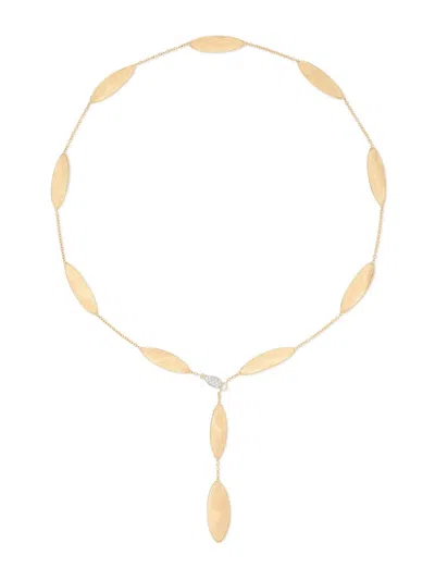 Marco Bicego Women's Lunaria Twist Two-tone 18k Gold & 0.08 Tcw Diamond Lariat Necklace