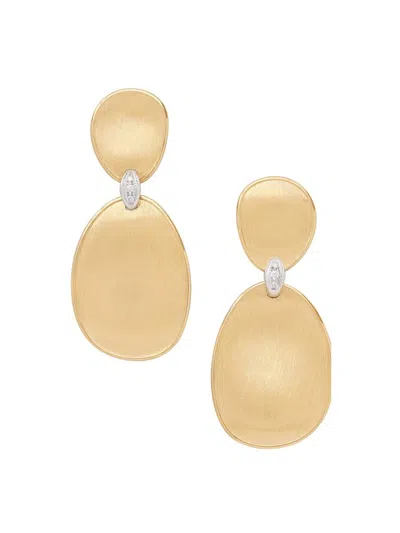 Marco Bicego Women's Lunaria Two-tone 18k Gold & 0.03 Tcw Diamond Double-drop Earrings