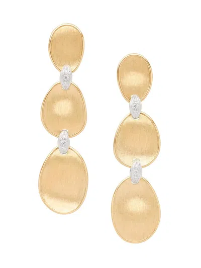 Marco Bicego Women's Lunaria Two-tone 18k Gold & 0.07 Tcw Diamond Triple-drop Earrings In Yellow Gold