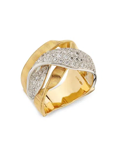 Marco Bicego Women's Marrakech 18k Yellow & White Gold & 0.88 Tcw Diamond Wide Ring